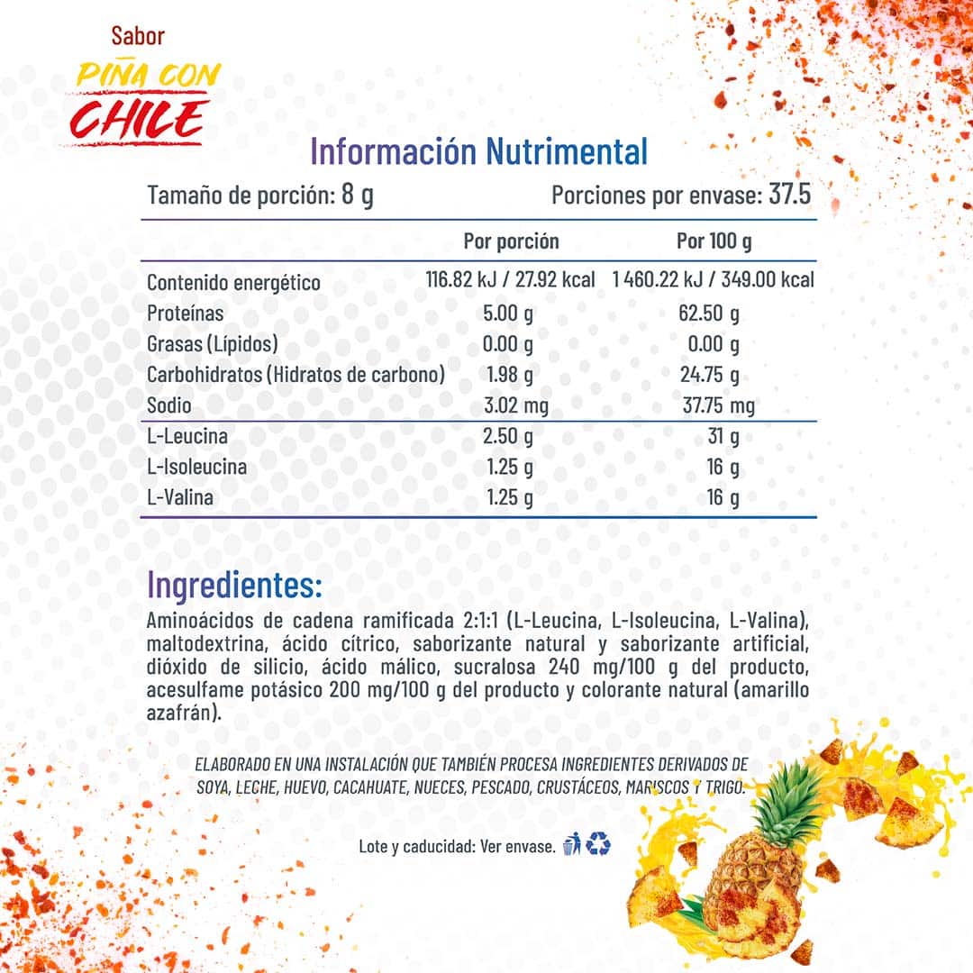 BCAAS PIÑA CON CHILE FIT SOUL